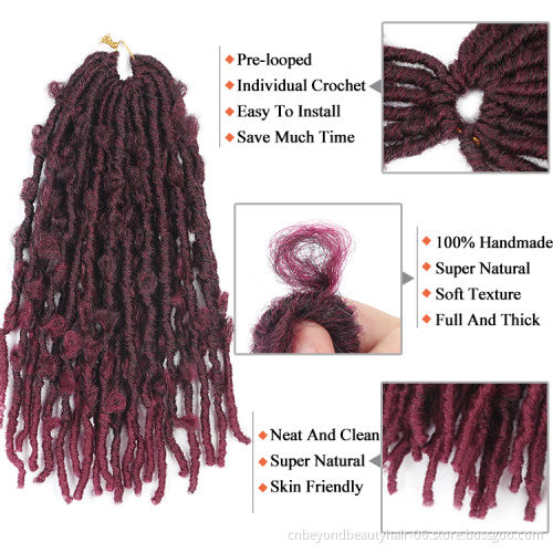 Butterfly Locs Crochet Hair Colors Pre-looped Bob Distressed Faux Locs Crochet Braids Soft Butterfly Loc Braiding Hair Synthetic